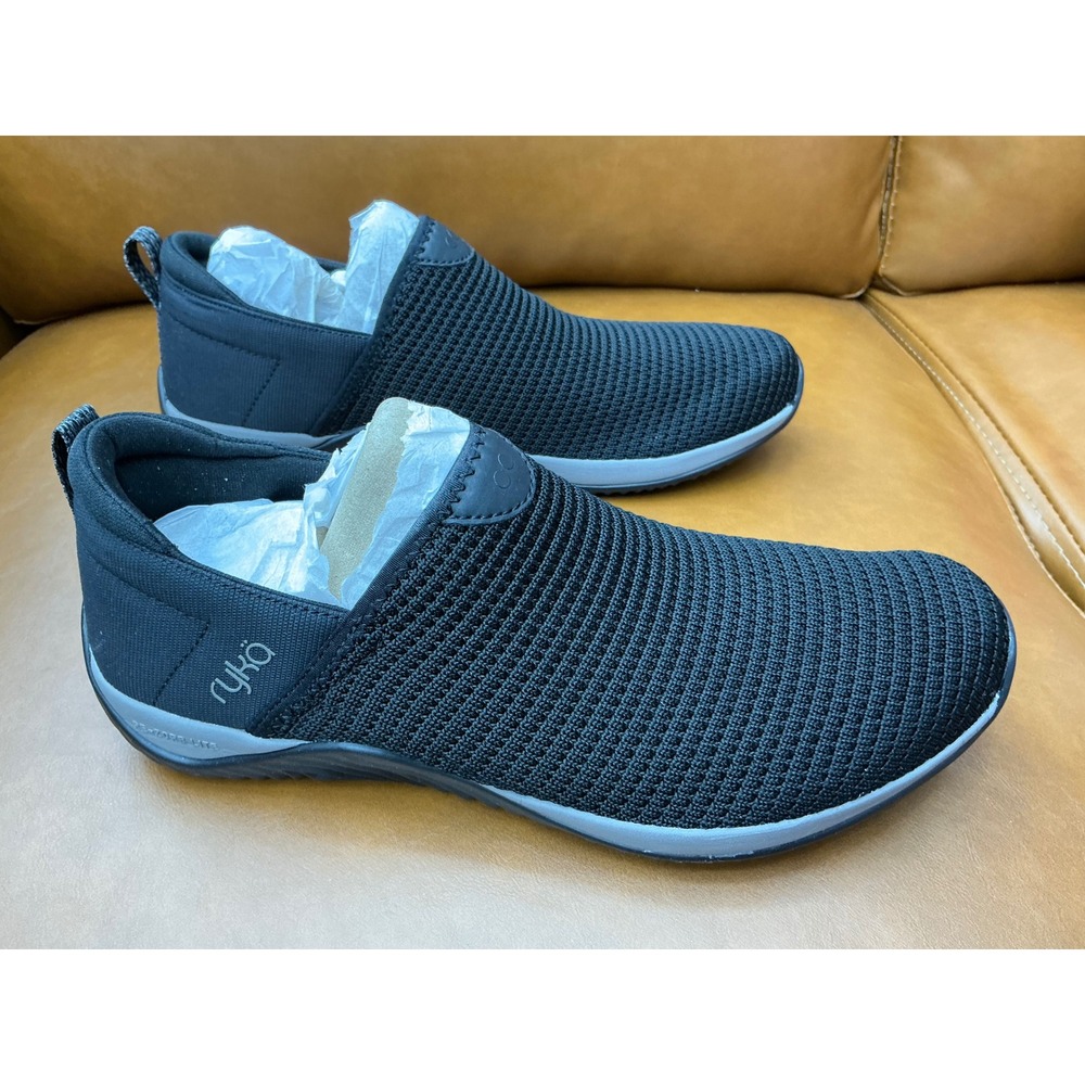 Ryka Echo Unwind Trail Slip-On Sneakers Womens 9 Black Excellent‎ Knit Walking